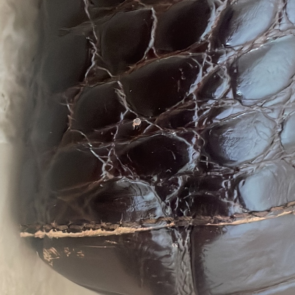 Gorgeous Authentic Vintage Brown FURLA Croc Bag/ purse, Inside immaculat… - Picture 6 of 6